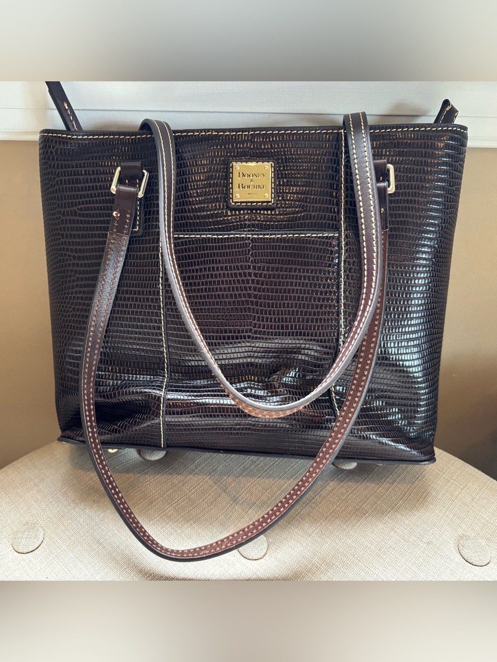 *NEW* Dooney & Bourke Small Lexington Brown Pebbled Leather Tote Bag
